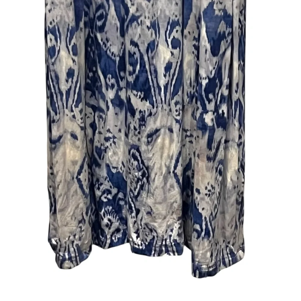 Carole Little Dress Ruched Maxi Cami Halter Empire Blue Tie Dye Boho Hippie XL - Picture 10 of 15
